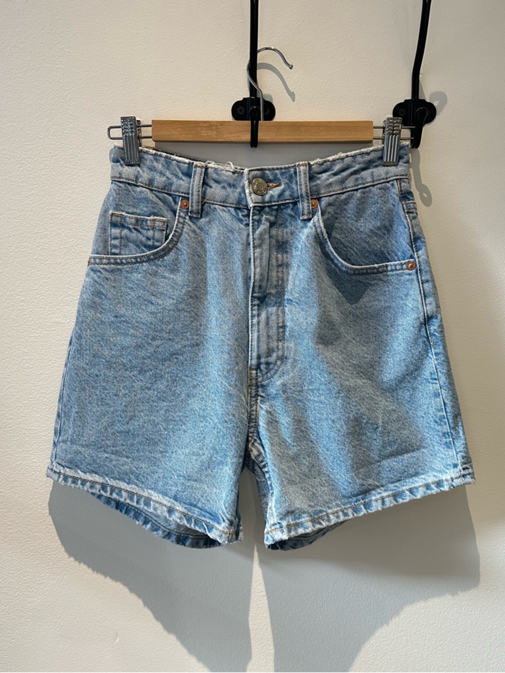 Zara Light Blue High Waisted Denim Shorts